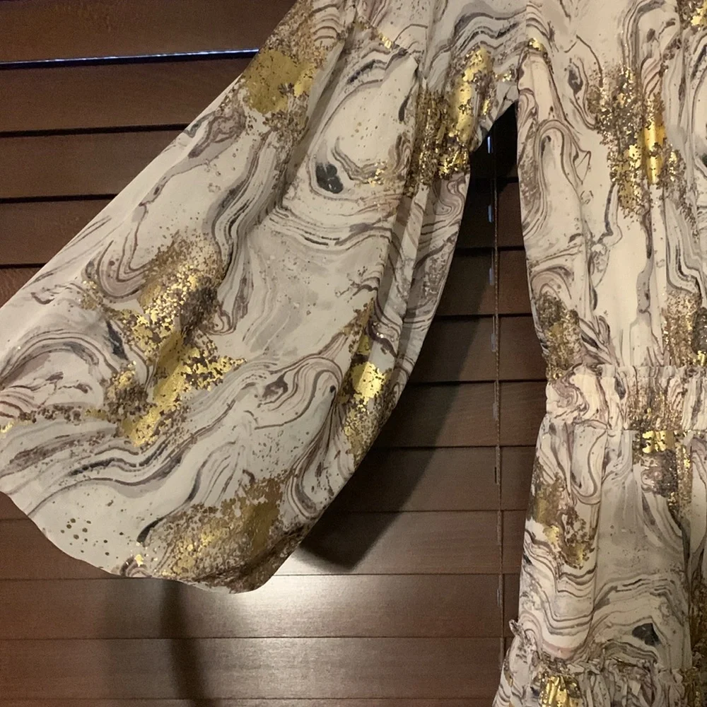 Buddy Love Zozo Dress Size Small white gold - Picture 3 of 5